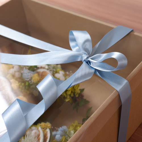 三日月リース プリザーブドフラワー ドライフラワー 玄関リース ピンク