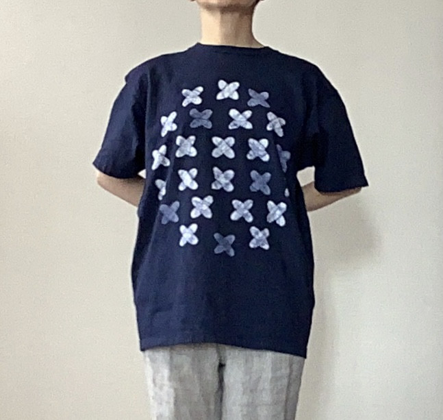 アジサイデザイン　手染めTシャツ/L・XL
