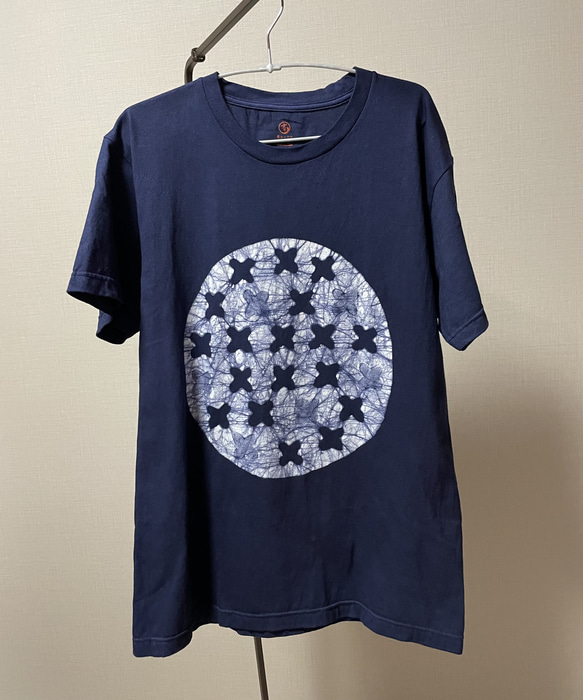 アジサイデザイン2　手染めTシャツ/S・M・L・XL 1枚目の画像