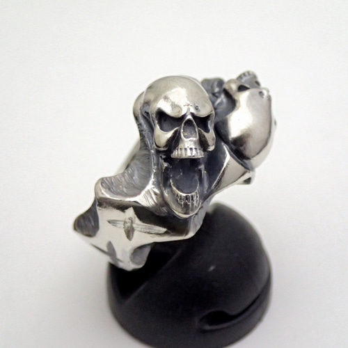 シルバーリング シルバー925 スカルリング ハンドメイド SR-06/SID-01】スカルリング／シルバーアクセ／925 指輪・リング