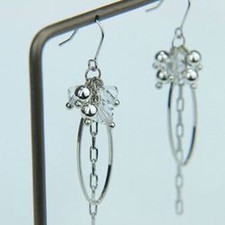 silver/crystal hoop earrings シルバー　クリスタル　ピアス　イヤリング　母の日 4枚目の画像