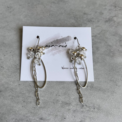 silver/crystal hoop earrings シルバー　クリスタル　ピアス　イヤリング　母の日 1枚目の画像