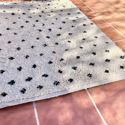 モロッコ  ラグ ベニワレン　ドット ブラック　カーペット　絨毯 7枚目の画像