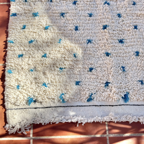 モロッコ ラグ ベニワレン ドット ブルー カーペット 絨毯 カーペット