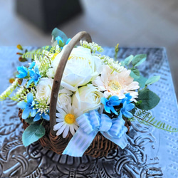 フェイク インテリアグリーン ガラスポット アレンジ 》 多肉植物