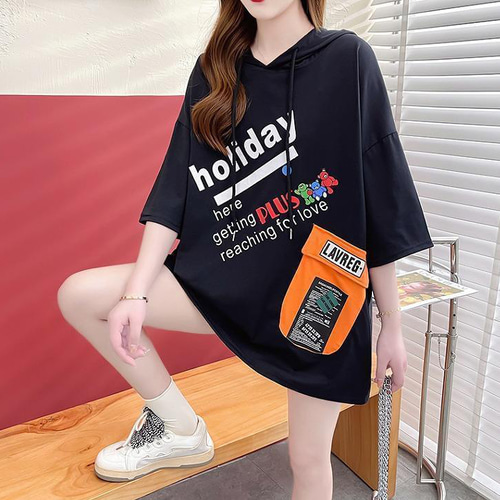 送関込 【春物】大きいサイズ レディース 春夏 Tシャツ 半袖 パーカー1