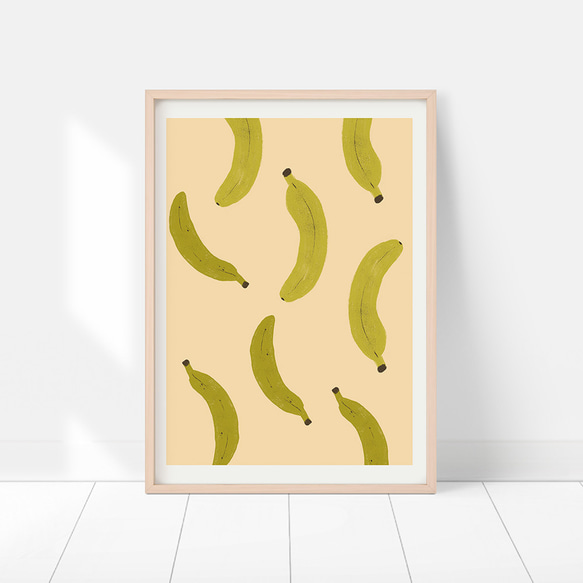 【お得な3枚セット】食べ物の抽象画のポスター　レモン、バナナなど　インテリアポスターA4サイズ〜 5枚目の画像