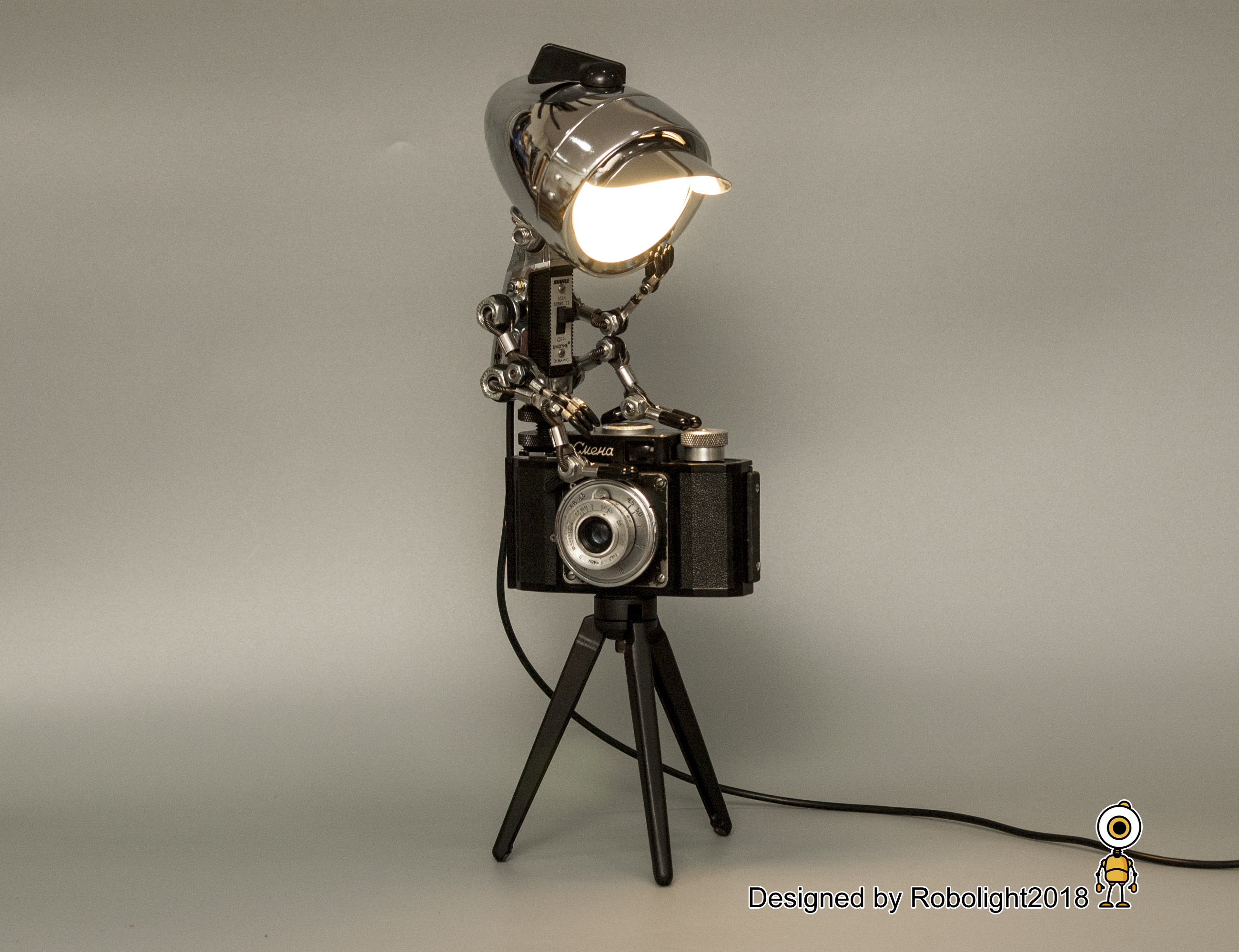 シンカー ランプ ロボット、ビンテージ カメラ ロボット デスク ランプ