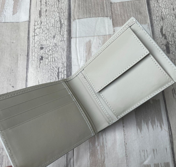 【本物】【ヒマラヤクロコダイル】二つ折り財布 2つ折り財布 クロコダイル クロコ 財布 メンズ レディース ホワイト 11枚目の画像