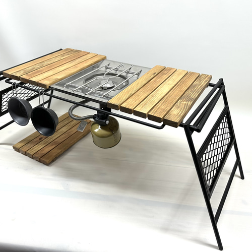 フラットバーナ－テーブル アイアンigtテーブル ブラック色 - テーブル 