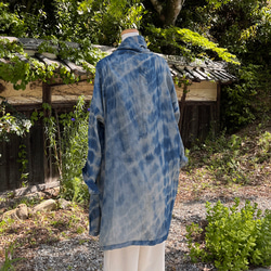 藍と柿渋染めの羽織コート23041 6枚目の画像