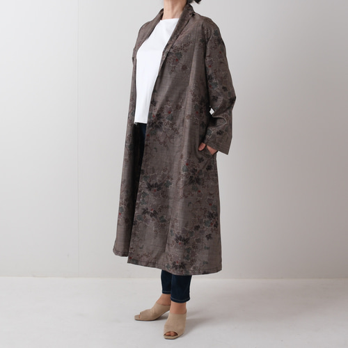 大島紬のローブカーディガン スプリングコート 春から秋に重宝します  