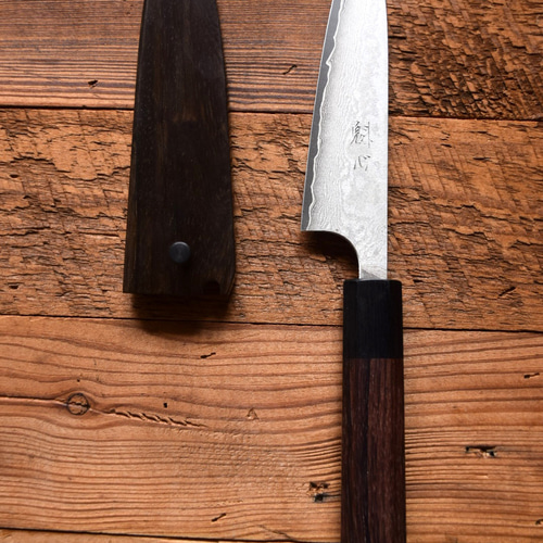 ペティナイフ 120mm ダマスカス ステンレス V金10号　八角柄 ペティナイフ 120mm ダマスカス ステンレス 日本製 V金10号 八角