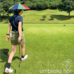 被る傘 傘 おもしろ傘 日傘 手ぶら 被る 面白グッズ おもしろグッズ 日除け ゴルフ 釣り バーベキュー 海 BBQ 9枚目の画像