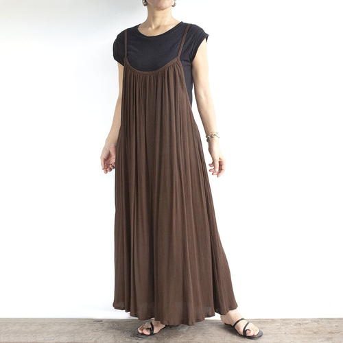 ❤️25新作 新品♡ SelfPortrait ブラウンキャミワンピース♡　D19 楊柳キャミソールワンピース ブラウン ワンピース ngaco