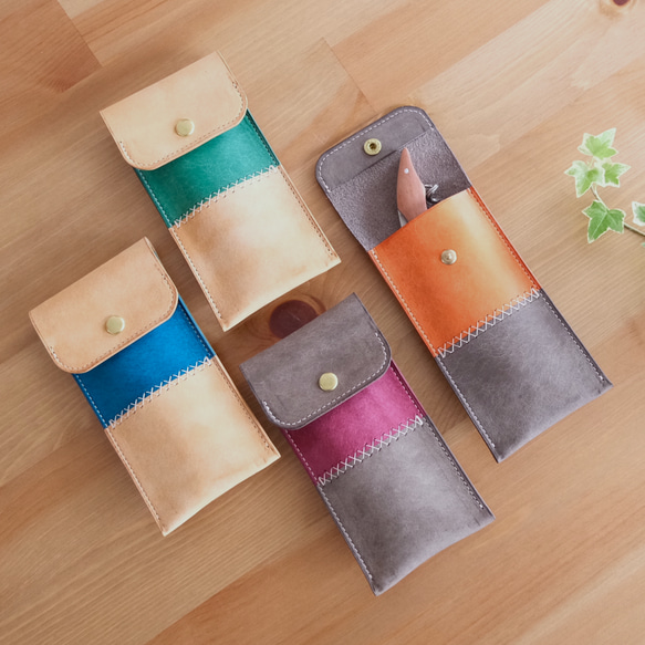 【美品】 Cole Haan コールハーンソムリエナイフ　レザーケース付属 ソムリエナイフケース/色で楽しむ革小物 ポーチ solnella-ソルネラ