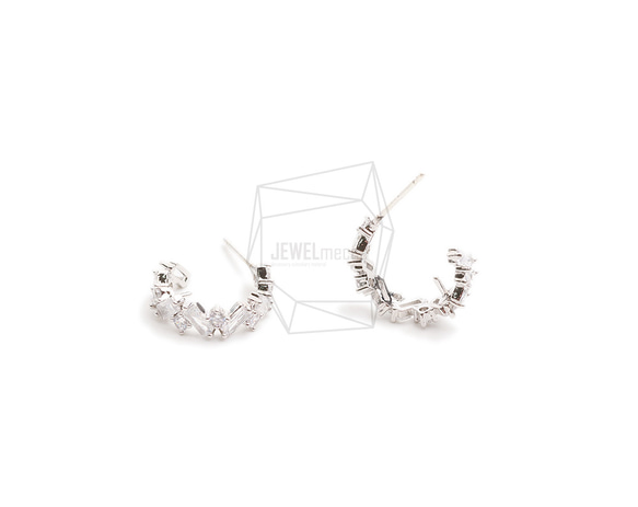 ERG-2389-R【2個入り】ラウンドCZ ピアスCZ Round  Post Earring 2枚目の画像