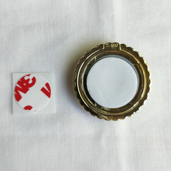 ハート ゴールド チェック スマホリング/バンカーリングドライフラワー入り 9枚目の画像