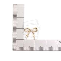 ERG-2391-G【2個入り】CZ リボンピアス,CZ Rope Ribbon Earring 5枚目の画像