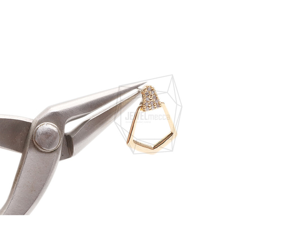 ERG-2396-G【2個入り】CZロンバスピアス/CZ Rhombus Post Earring 4枚目の画像