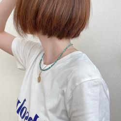 セット〖 夏を楽しむネックレス 〗ターコイズ シェル サージカルステンレス レイヤード 重ね付け 13枚目の画像