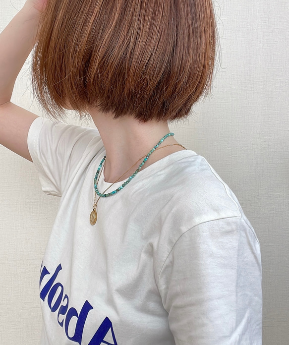 セット〖 夏を楽しむネックレス 〗ターコイズ シェル サージカルステンレス レイヤード 重ね付け 13枚目の画像