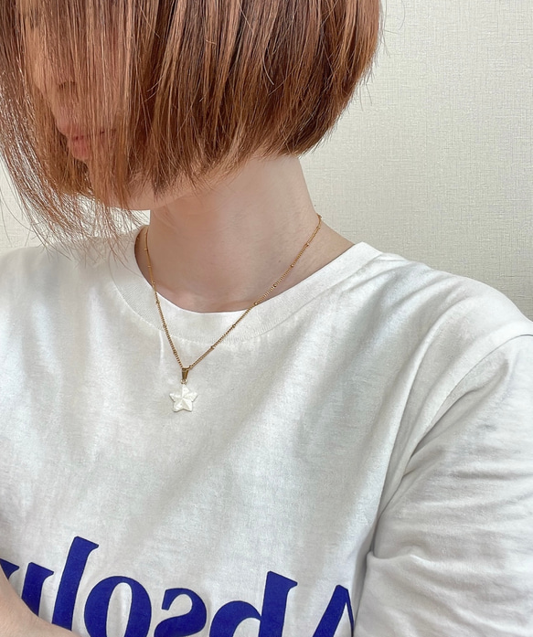 セット〖 夏を楽しむネックレス 〗ターコイズ シェル サージカルステンレス レイヤード 重ね付け 3枚目の画像
