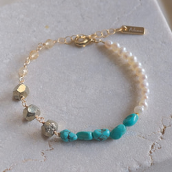 svart og pýrít necklace：天然石パイライト/ブラックスピネル
