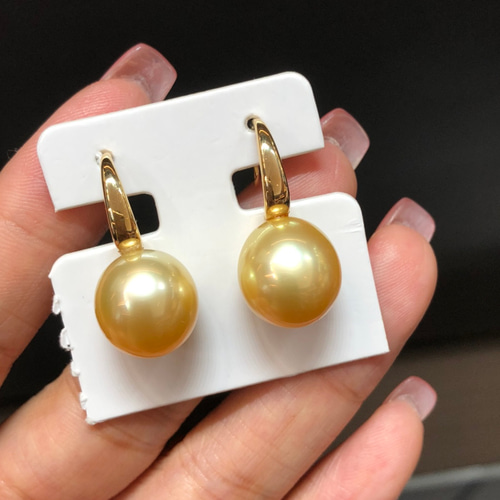 高級】南洋真珠 フックピアスk18 ピアス（フック・チェーン） パール