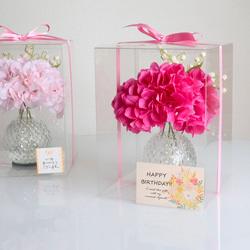 《ずっと咲いてる》ルビーカラー紫陽花とすずらん（無料ギフトラッピング） 5枚目の画像