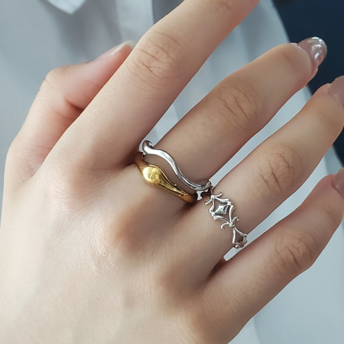 カープ　リング (925　SILVER)　10号 × 2 セット Binich カープリング メンズ 指輪 シルバー925 アクセサリー