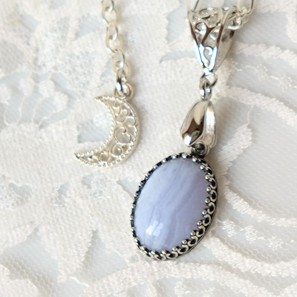 12月誕生石・・心の平穏と静寂の石 ブルーレース アゲート necklace 