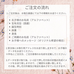 手足形の命名書 可愛いあじさい A4 6枚目の画像