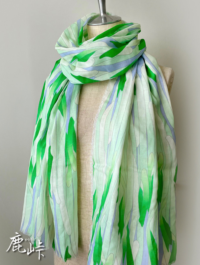 スーパーで売っているネギ柄ダブルガーゼショール