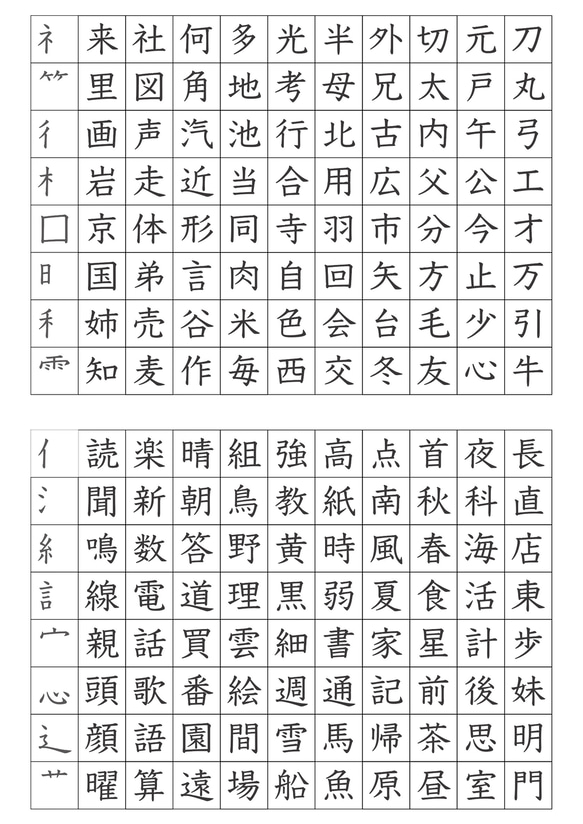 ゆゆ様オーダー品 漢字2年生一式モノクロ 雑貨・その他 SueggDesign 