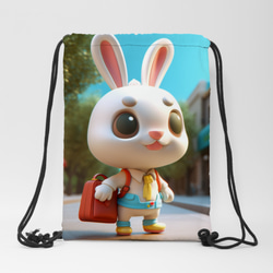 【一圖一售】 兔兔 上學去 束口後背包 第1張的照片