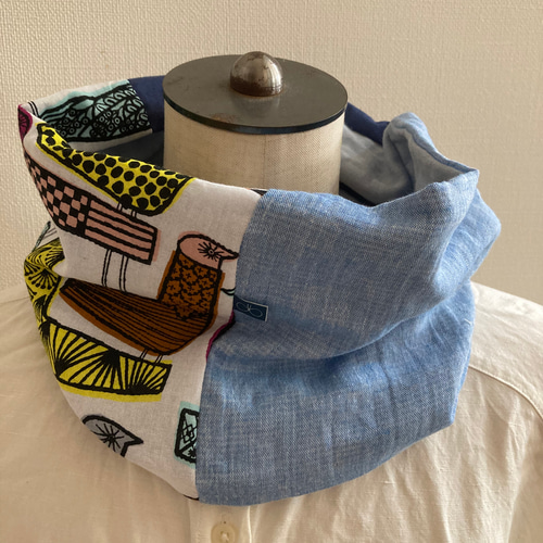 ハンドメイド✳︎ミナペルホネンネックウォーマーパッチワーク3重  