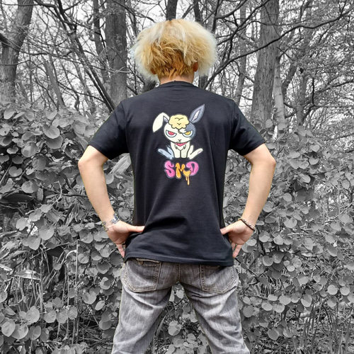 ◇ちょい悪リーゼントうさぎTシャツ◇ バックプリント / 送料
