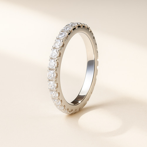 モアサナイト フルエタニティリング 2mm｜Dカラー VVS1 H&Cカット