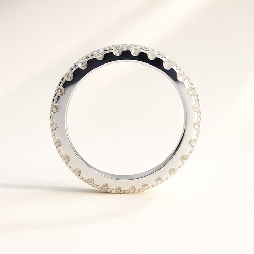 モアサナイト フルエタニティリング 2mm｜Dカラー VVS1 H&Cカット