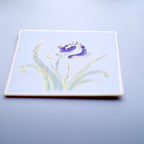 日本画】花菖蒲_色紙に描く 絵画 Mieko.K Art Goods 通販 15861366