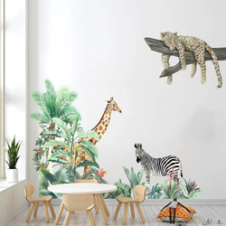 ウォールステッカー SH39 ジャングル　動物　植物　子供　幼稚園　DIY 壁紙　インテリアシート　剥がせるシール 4枚目の画像