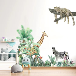 ウォールステッカー SH39 ジャングル　動物　植物　子供　幼稚園　DIY 壁紙　インテリアシート　剥がせるシール 3枚目の画像