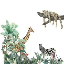 ウォールステッカー SH39 ジャングル　動物　植物　子供　幼稚園　DIY 壁紙　インテリアシート　剥がせるシール 5枚目の画像