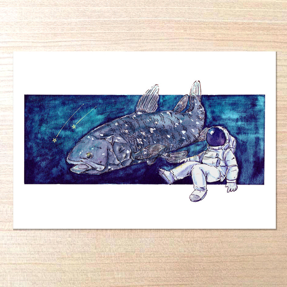 選べるポストカードセット（47.シーラカンスと星降る深海） ポスト