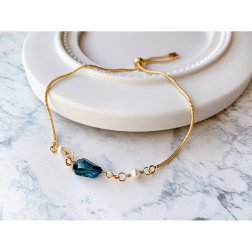 14kgfロンドンブルトパーズブレスレット 14kgfロンドンブルートパーズ