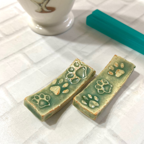 陶芸ハンドメイド肉球箸置き♪*ﾟ 箸・箸置き nekojin_tiles 通販