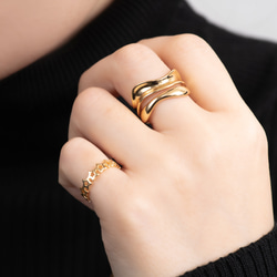 【選べる】三日月と星の惑星リング２点セット　フォークリング 大ぶり　クリスマス 12枚目の画像