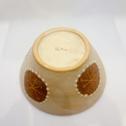 小鉢　茶ドット　陶器 2枚目の画像
