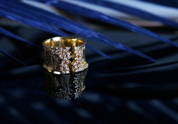 Champagne Bubble CZ Pave Cocktail Ring 2枚目の画像